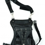 Thigh bag w/waist belt - leather