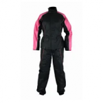 Womens pink/black rain suit