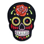 Rose Sugar Skull Black Patch