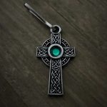 Celtic Cross with Stones Zipper Pull