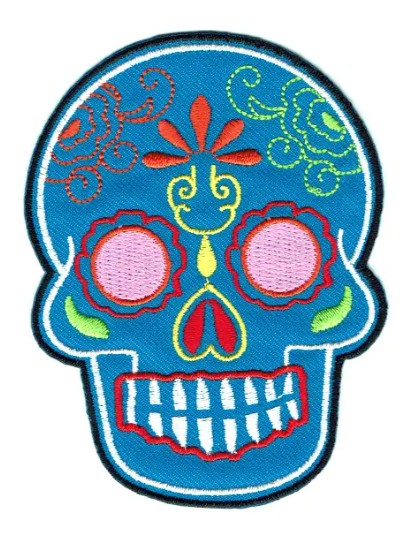 Mexican Sugar Skull Blue Patch
